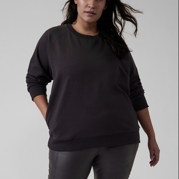 Athleta TRIUMPH CREWNECK SWEATSHIRT. Black. Size XL. Good preowned condition. - Picture 1 of 9